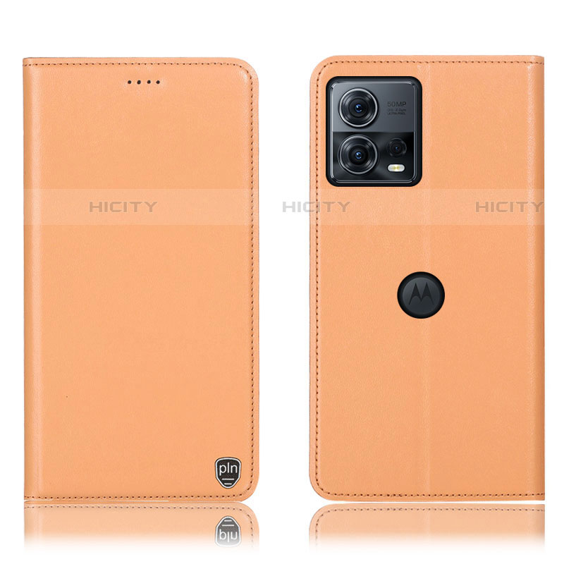 Funda de Cuero Cartera con Soporte Carcasa H21P para Motorola Moto Edge S30 Pro 5G Naranja