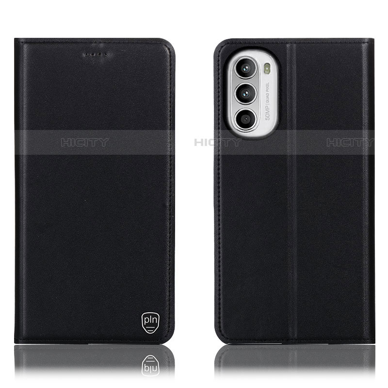 Funda de Cuero Cartera con Soporte Carcasa H21P para Motorola MOTO G52 Negro