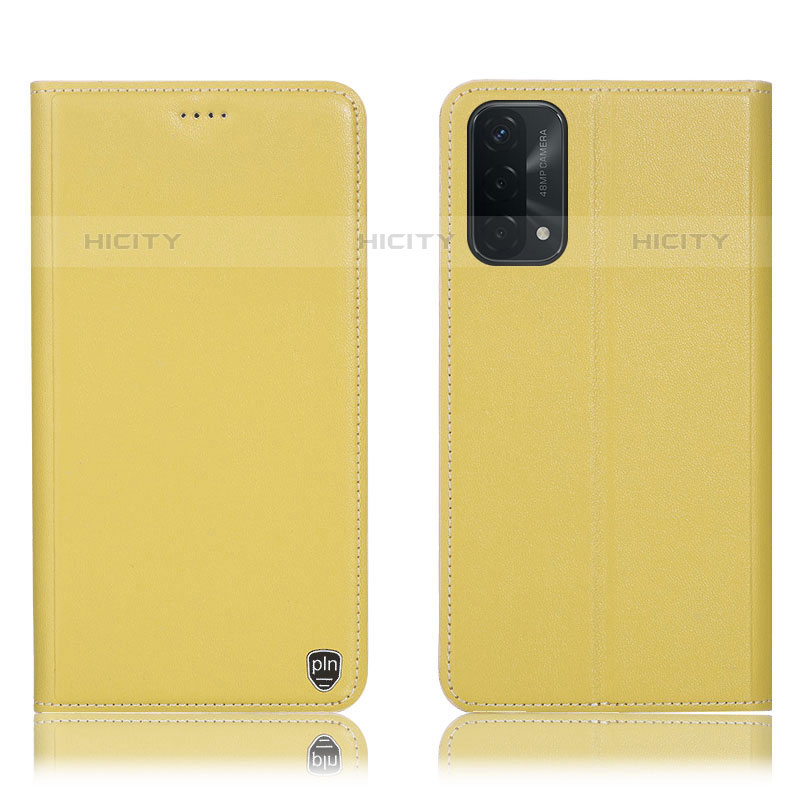 Funda de Cuero Cartera con Soporte Carcasa H21P para OnePlus Nord N200 5G Amarillo