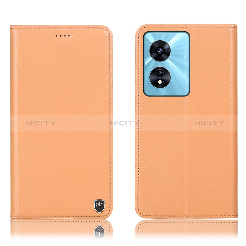 Funda de Cuero Cartera con Soporte Carcasa H21P para Oppo A1 5G Naranja