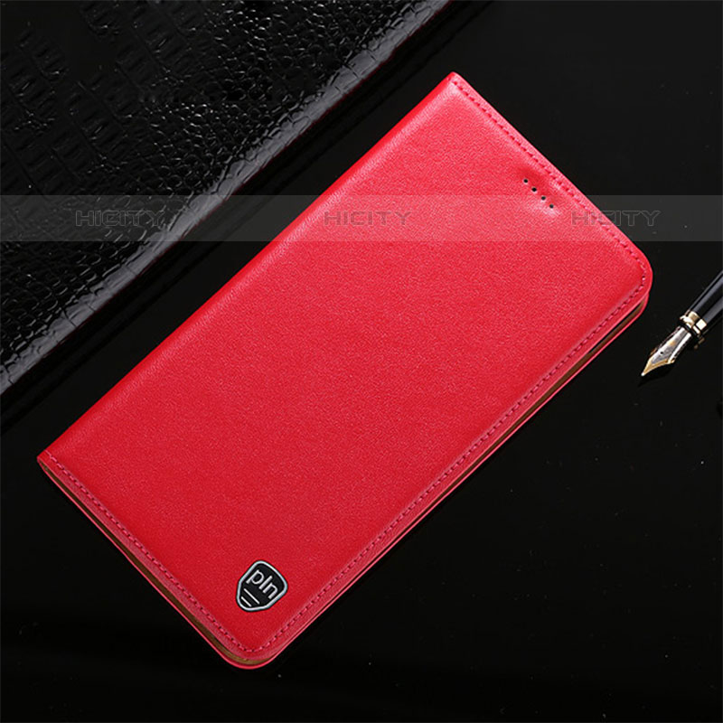 Funda de Cuero Cartera con Soporte Carcasa H21P para Oppo A16s Rojo