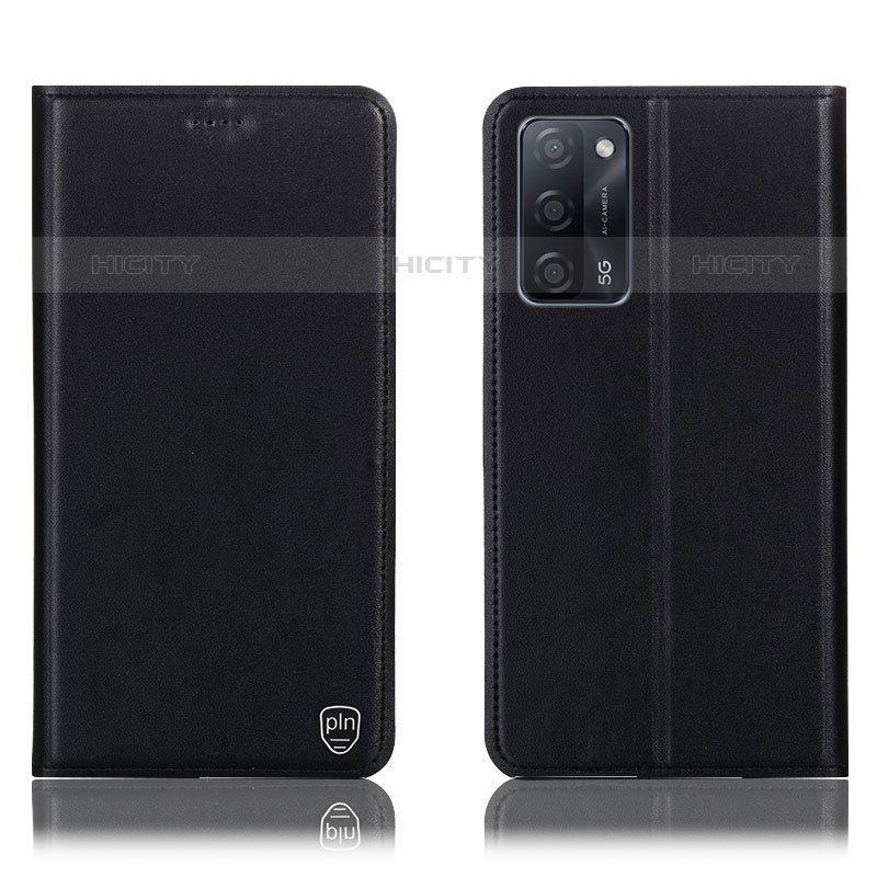 Funda de Cuero Cartera con Soporte Carcasa H21P para Oppo A53s 5G Negro