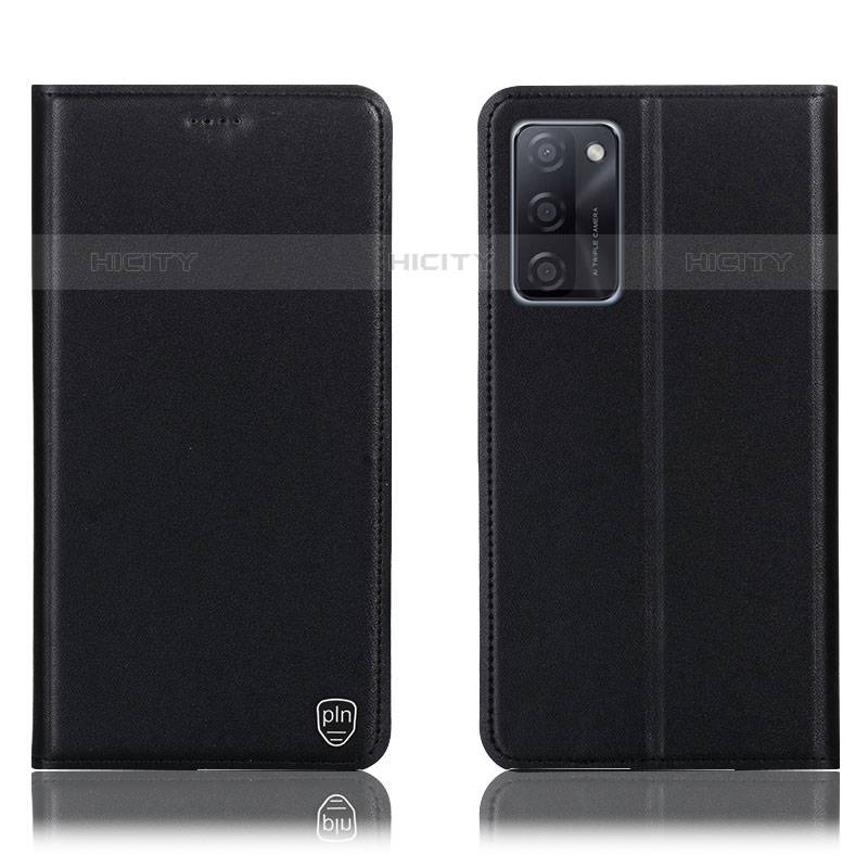 Funda de Cuero Cartera con Soporte Carcasa H21P para Oppo A55S 5G Negro