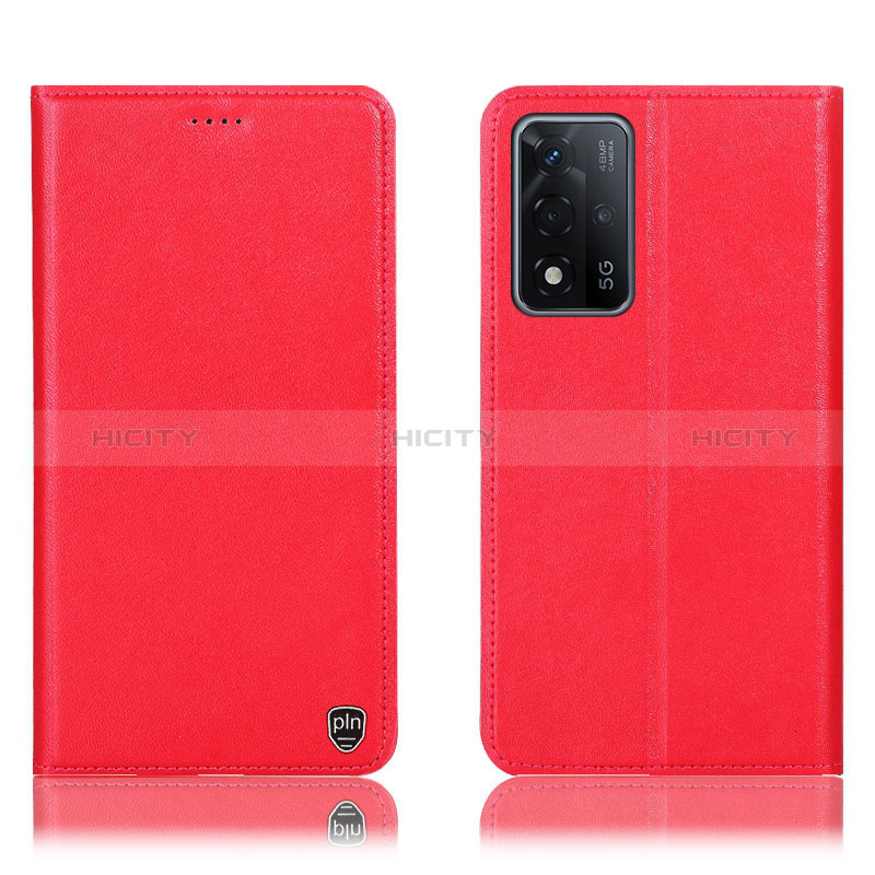 Funda de Cuero Cartera con Soporte Carcasa H21P para Oppo A93s 5G Rojo