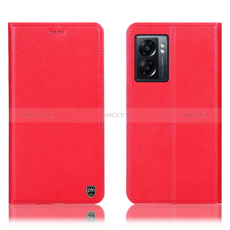 Funda de Cuero Cartera con Soporte Carcasa H21P para Oppo K10 5G India Rojo