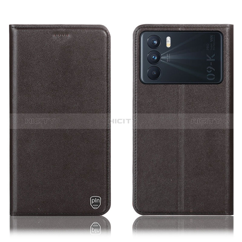 Funda de Cuero Cartera con Soporte Carcasa H21P para Oppo K9 Pro 5G Marron