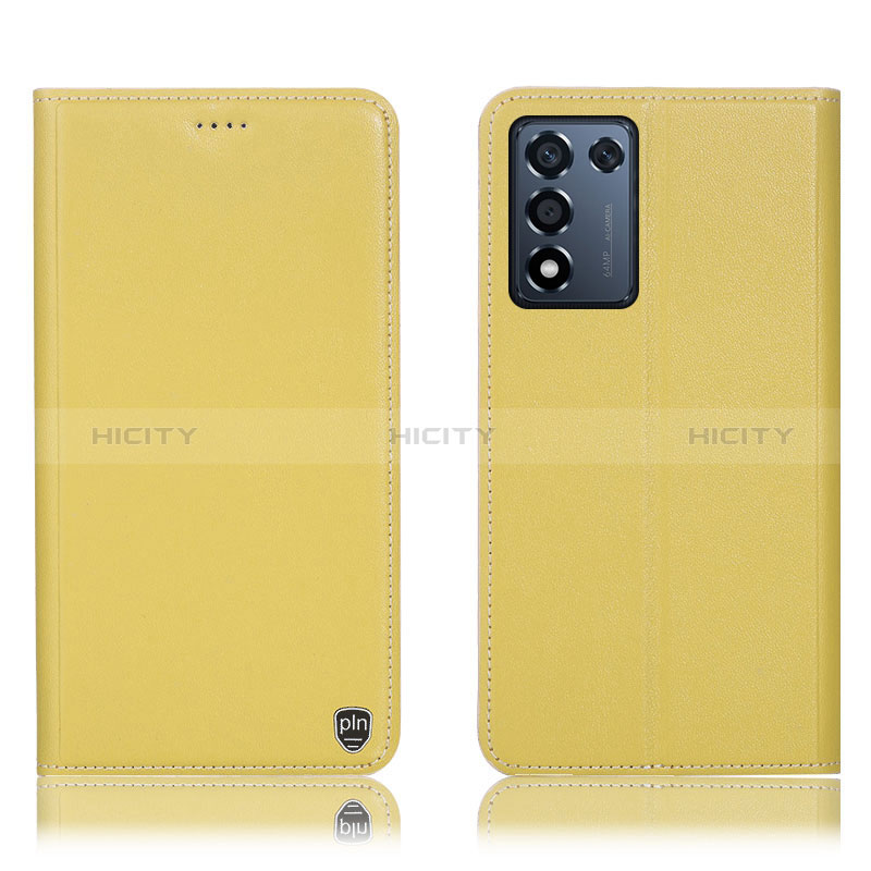 Funda de Cuero Cartera con Soporte Carcasa H21P para Realme 9 SE 5G Amarillo