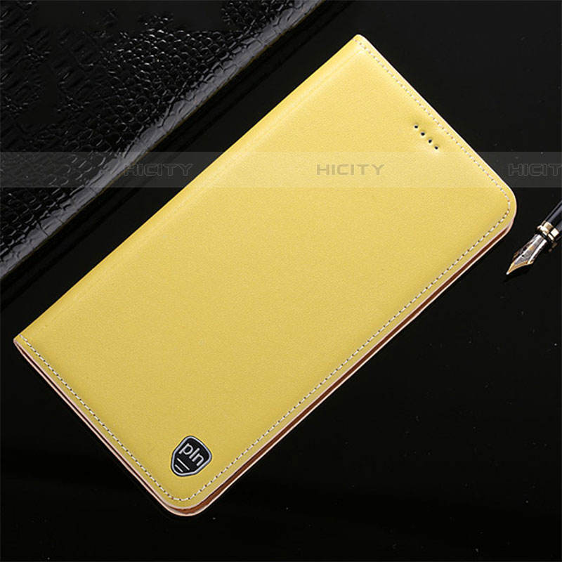 Funda de Cuero Cartera con Soporte Carcasa H21P para Samsung Galaxy A03s Amarillo