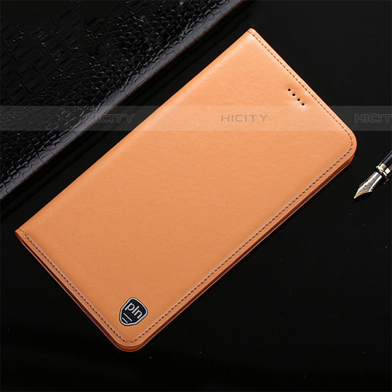 Funda de Cuero Cartera con Soporte Carcasa H21P para Samsung Galaxy A03s Naranja