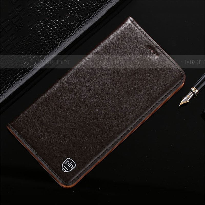 Funda de Cuero Cartera con Soporte Carcasa H21P para Samsung Galaxy F22 4G Marron