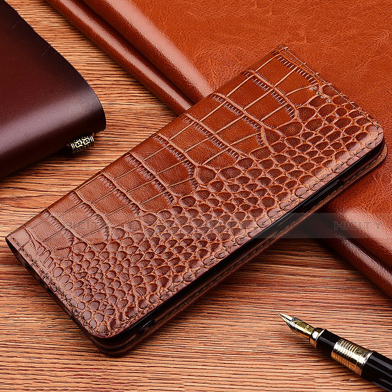 Funda de Cuero Cartera con Soporte Carcasa H22 para Apple iPhone 14 Pro Marron Claro