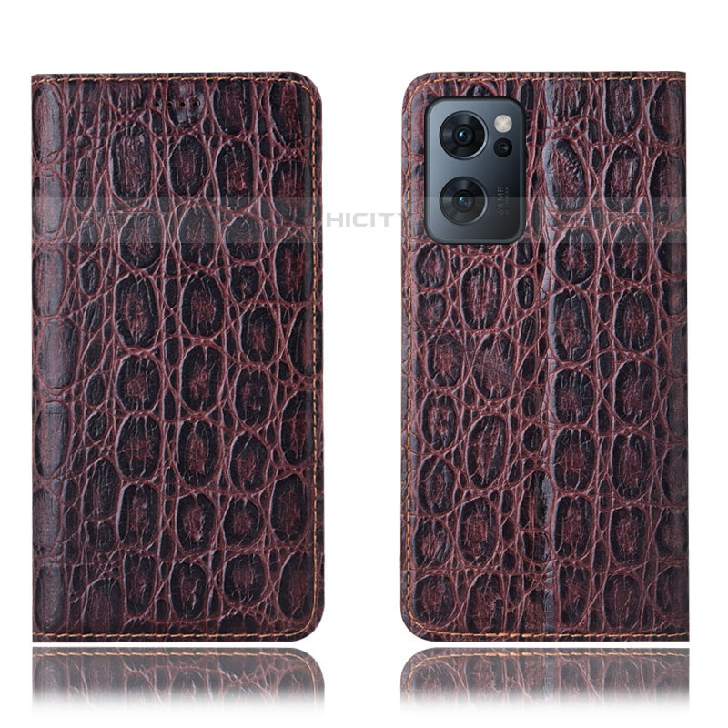 Funda de Cuero Cartera con Soporte Carcasa H22P para Oppo Reno7 5G