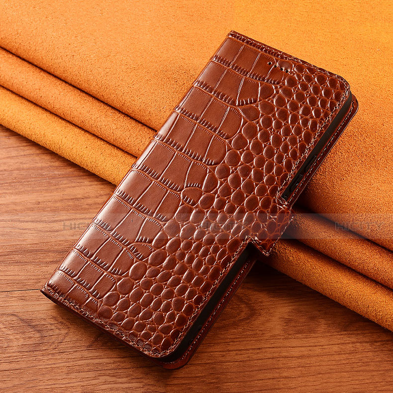 Funda de Cuero Cartera con Soporte Carcasa H23 para Apple iPhone 14 Pro Max Marron Claro