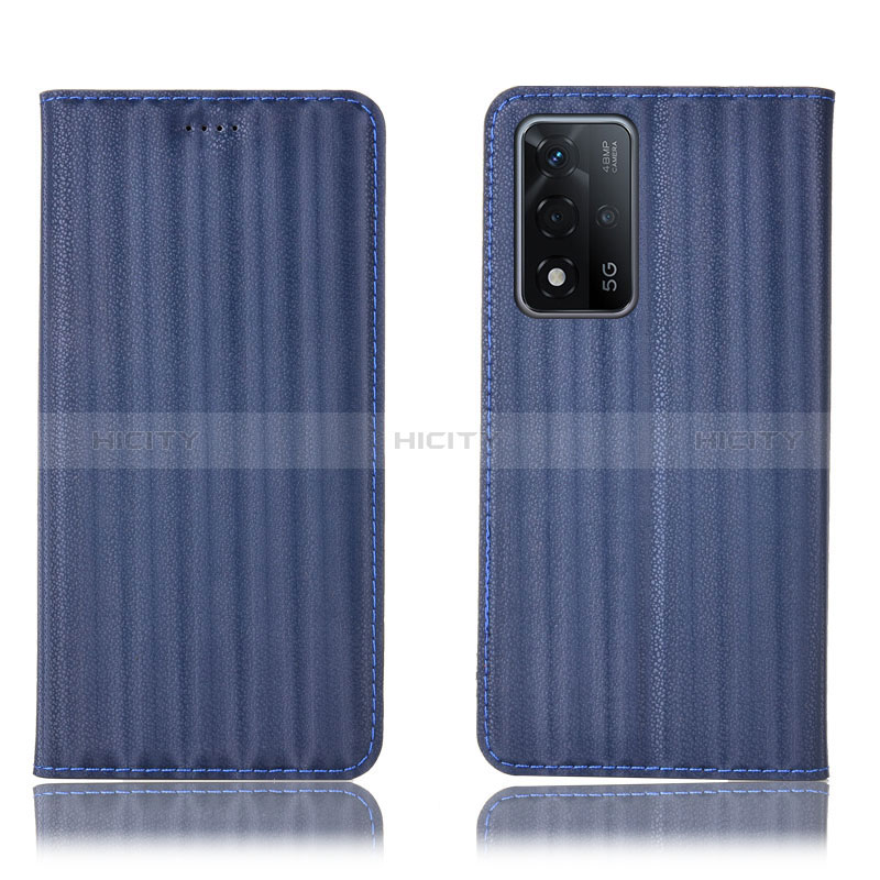 Funda de Cuero Cartera con Soporte Carcasa H23P para Oppo A93s 5G Azul