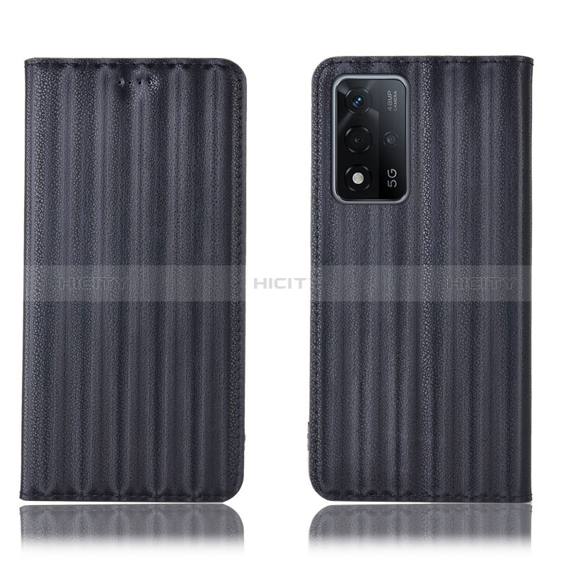 Funda de Cuero Cartera con Soporte Carcasa H23P para Oppo A93s 5G Negro