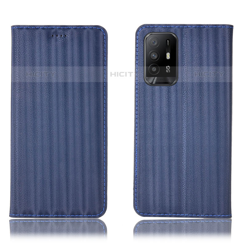 Funda de Cuero Cartera con Soporte Carcasa H23P para Oppo F19 Pro+ Plus 5G Azul