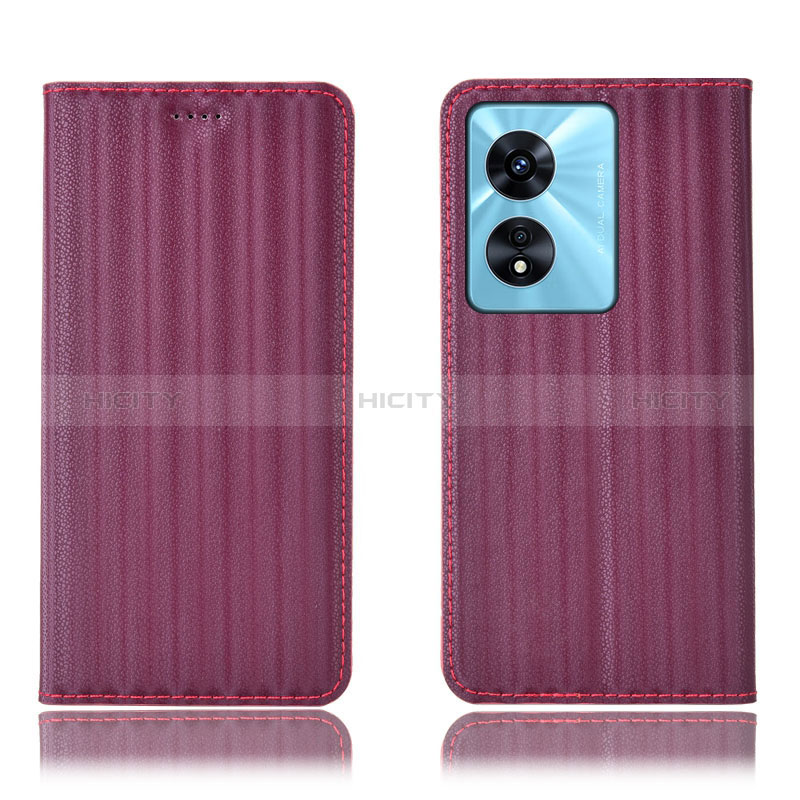 Funda de Cuero Cartera con Soporte Carcasa H23P para Oppo F23 5G Rojo Rosa