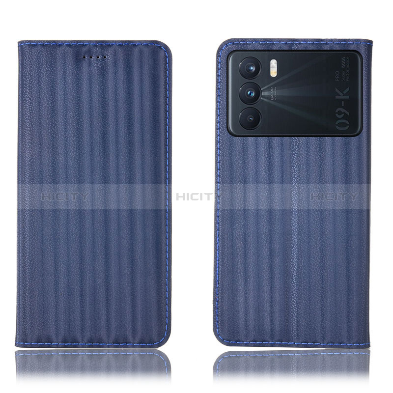 Funda de Cuero Cartera con Soporte Carcasa H23P para Oppo K9 Pro 5G Azul