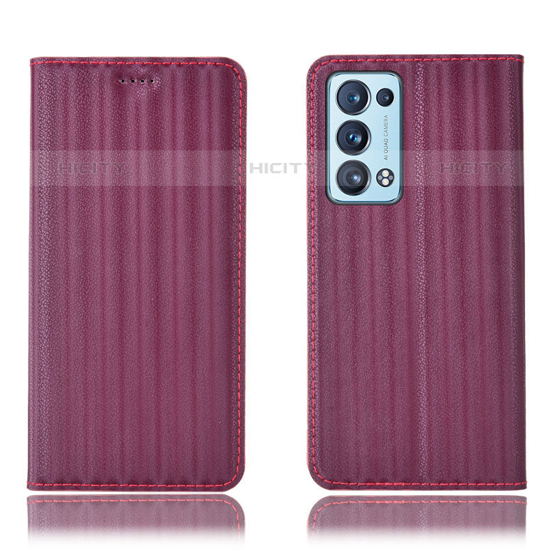 Funda de Cuero Cartera con Soporte Carcasa H23P para Oppo Reno6 Pro 5G