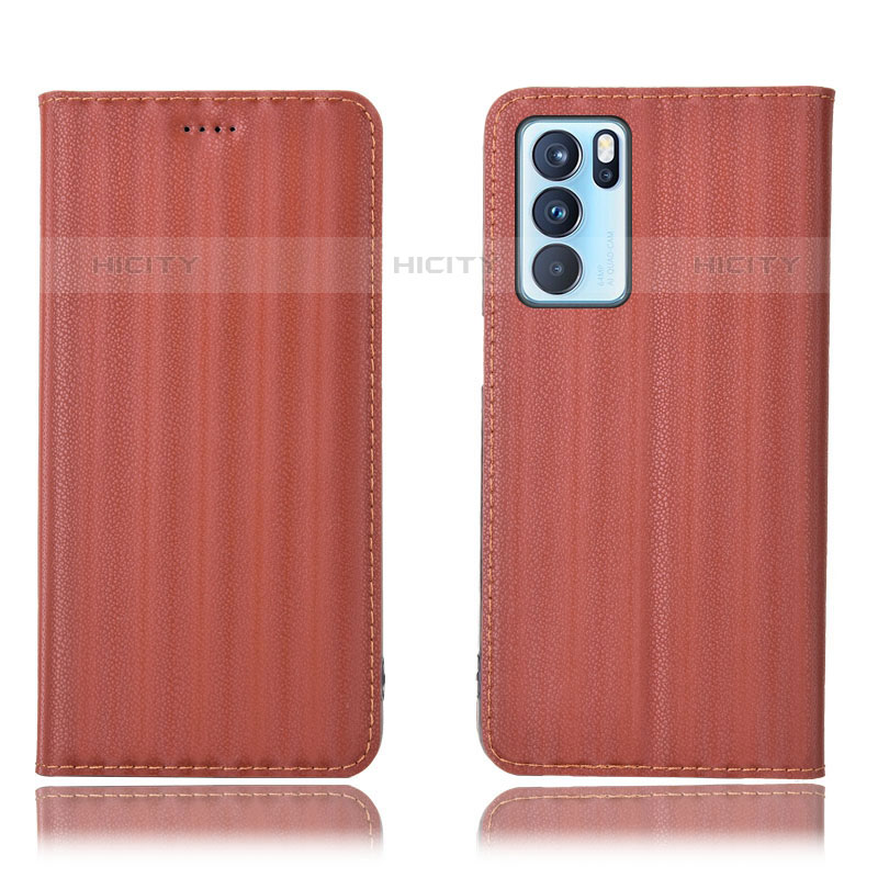 Funda de Cuero Cartera con Soporte Carcasa H23P para Oppo Reno6 Pro 5G India