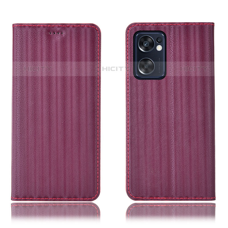 Funda de Cuero Cartera con Soporte Carcasa H23P para Oppo Reno7 SE 5G