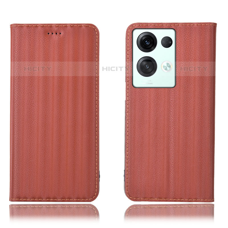 Funda de Cuero Cartera con Soporte Carcasa H23P para Oppo Reno8 Pro+ Plus 5G Marron