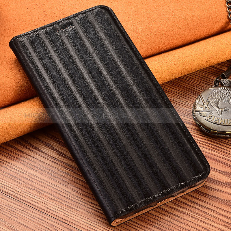 Funda de Cuero Cartera con Soporte Carcasa H23P para Xiaomi Redmi Note 9 Negro