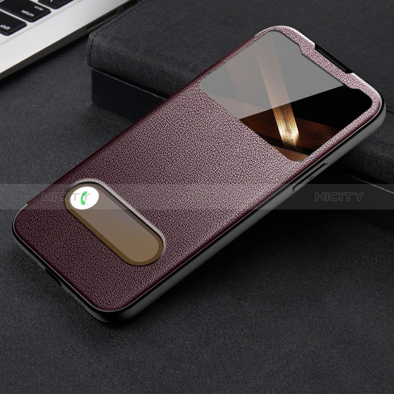 Funda de Cuero Cartera con Soporte Carcasa H24 para Apple iPhone 14 Pro Marron