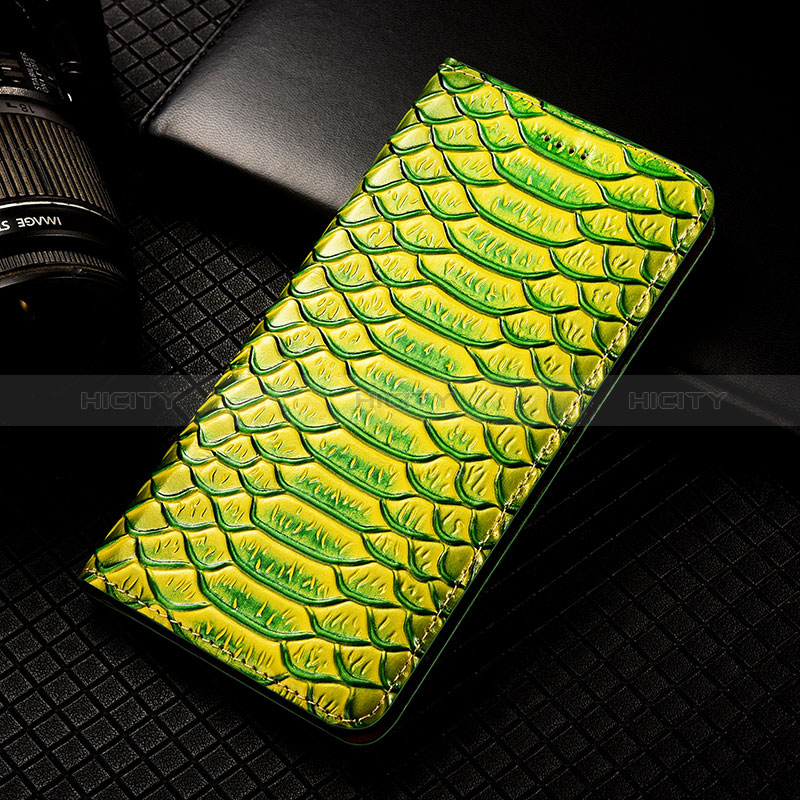 Funda de Cuero Cartera con Soporte Carcasa H25P para Apple iPhone 13 Pro Verde