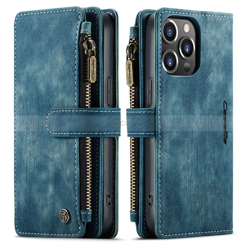 Funda de Cuero Cartera con Soporte Carcasa H27 para Apple iPhone 14 Pro Max Azul