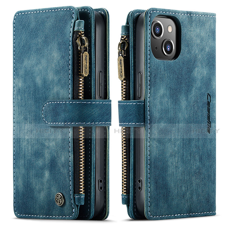 Funda de Cuero Cartera con Soporte Carcasa H28 para Apple iPhone 13 Mini Azul