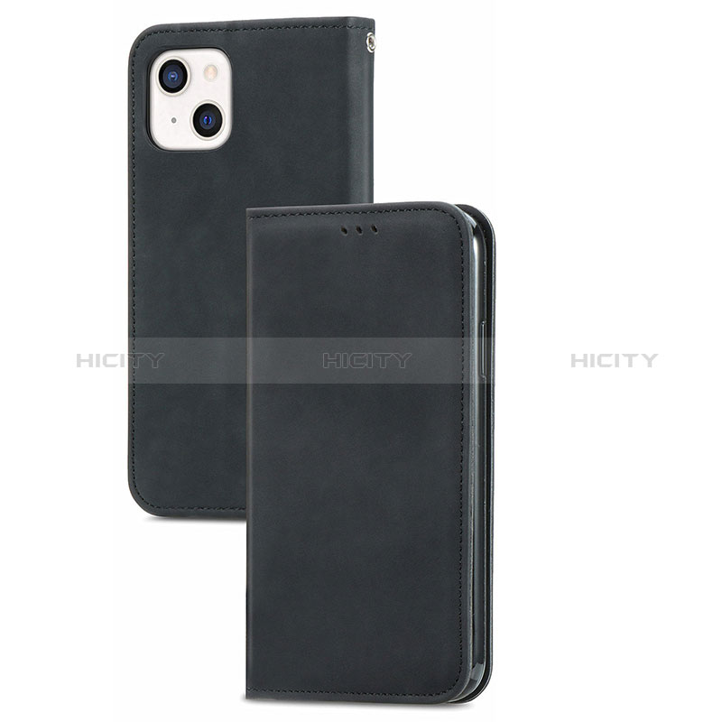 Funda de Cuero Cartera con Soporte Carcasa H30 para Apple iPhone 15 Plus Negro