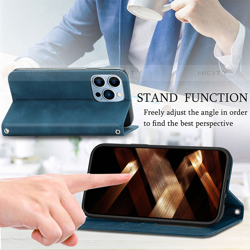 Funda de Cuero Cartera con Soporte Carcasa H30 para Apple iPhone 15 Pro Max