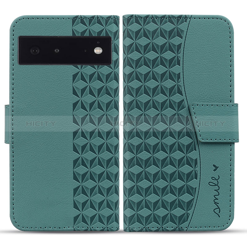 Funda de Cuero Cartera con Soporte Carcasa HF1 para Google Pixel 6a 5G Verde