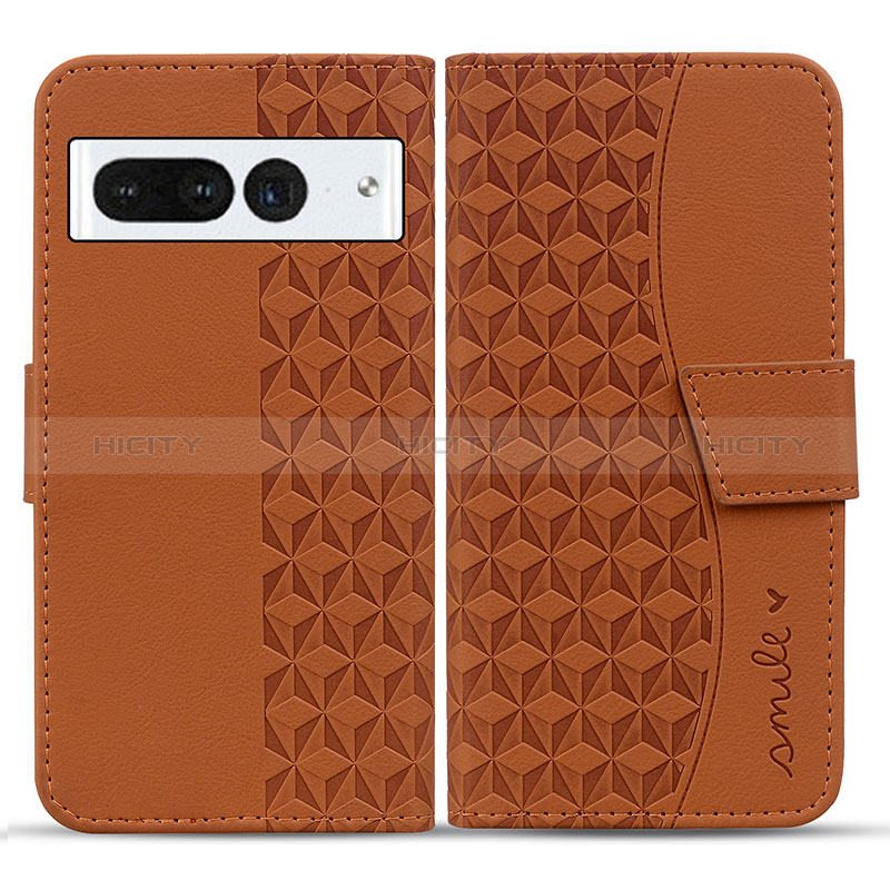 Funda de Cuero Cartera con Soporte Carcasa HF1 para Google Pixel 7 Pro 5G Marron