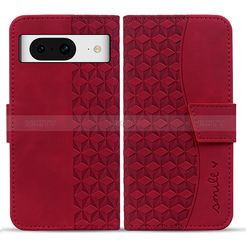 Funda de Cuero Cartera con Soporte Carcasa HF1 para Google Pixel 8 5G Rojo