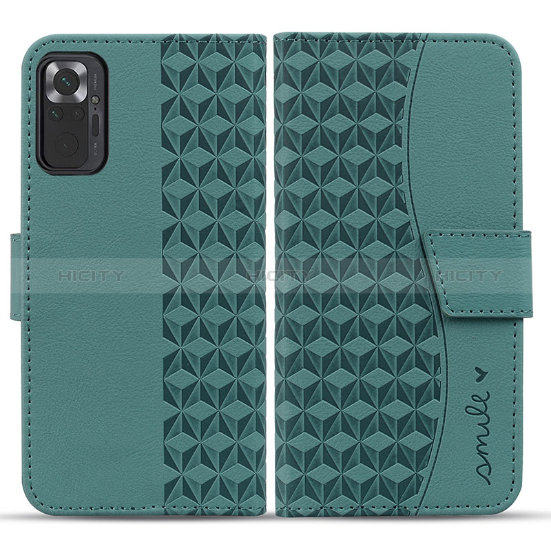 Funda de Cuero Cartera con Soporte Carcasa HF1 para Xiaomi Redmi Note 10 Pro 4G Verde