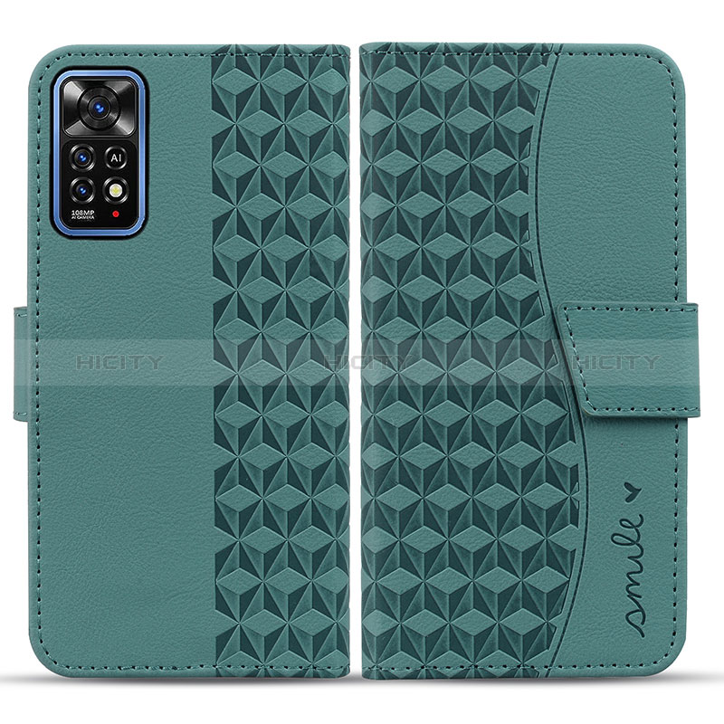 Funda de Cuero Cartera con Soporte Carcasa HF1 para Xiaomi Redmi Note 11 Pro 4G Verde