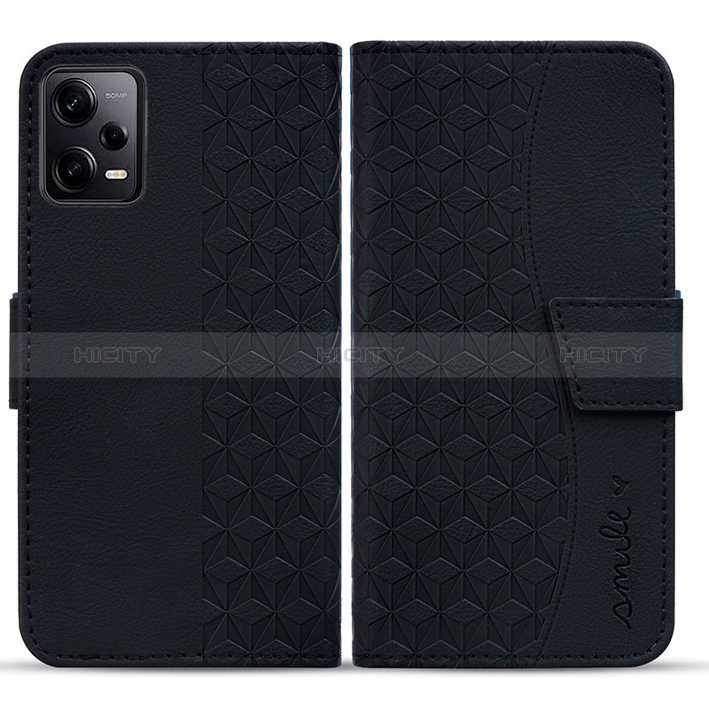 Funda de Cuero Cartera con Soporte Carcasa HF1 para Xiaomi Redmi Note 12 Explorer Negro