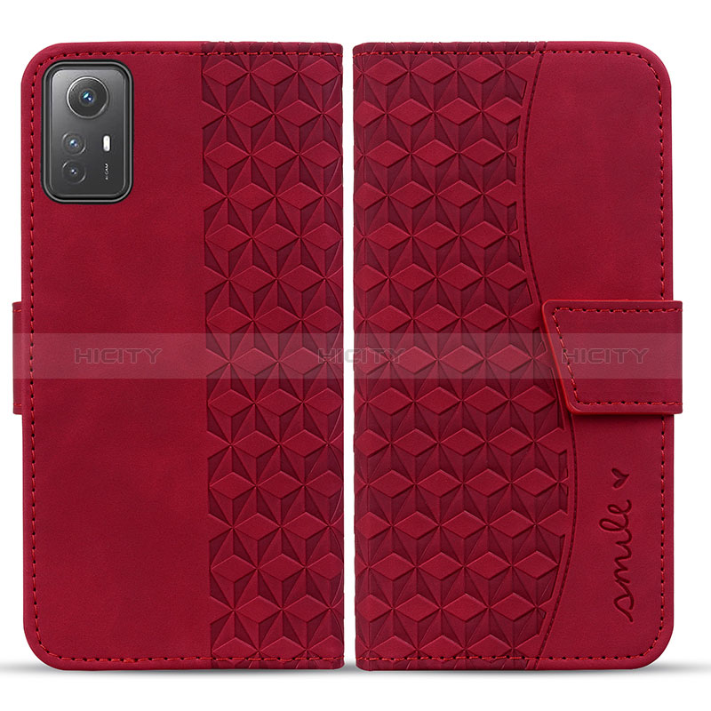 Funda de Cuero Cartera con Soporte Carcasa HF1 para Xiaomi Redmi Note 12S Rojo