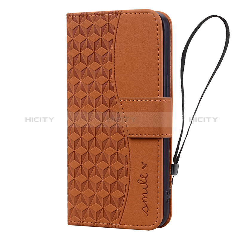 Funda de Cuero Cartera con Soporte Carcasa HF2 para Apple iPhone 15 Pro Max Marron