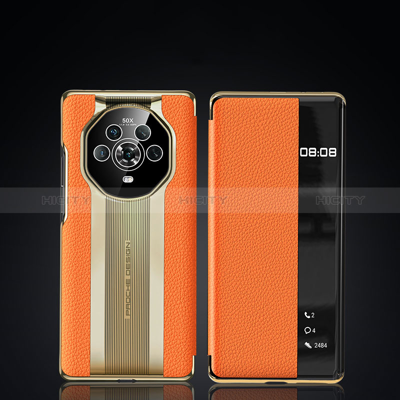 Funda de Cuero Cartera con Soporte Carcasa JB2 para Huawei Honor Magic4 5G Naranja