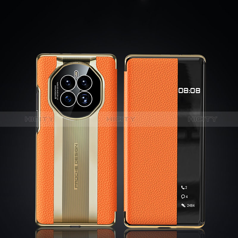 Funda de Cuero Cartera con Soporte Carcasa JB2 para Huawei Mate 50E Naranja