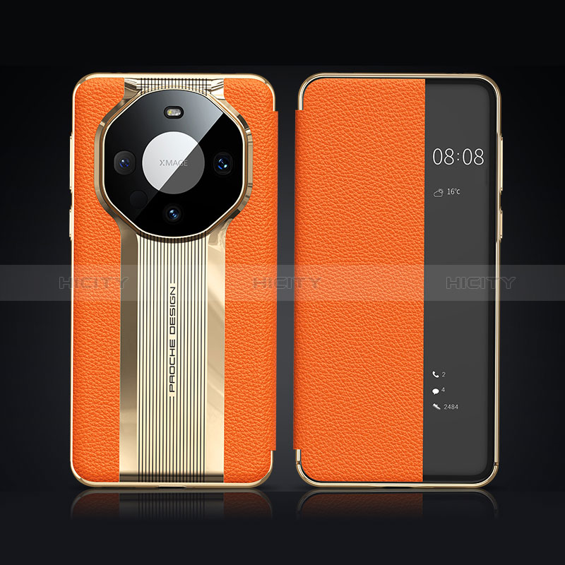 Funda de Cuero Cartera con Soporte Carcasa JB2 para Huawei Mate 60 Pro+ Plus Naranja