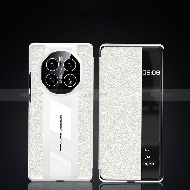 Funda de Cuero Cartera con Soporte Carcasa JB3 para Huawei Mate 50 Pro Blanco