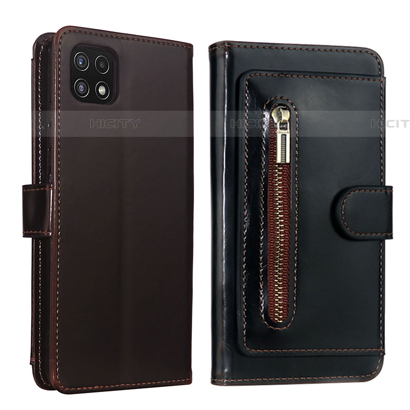 Funda de Cuero Cartera con Soporte Carcasa JDK para Samsung Galaxy F42 5G Marron