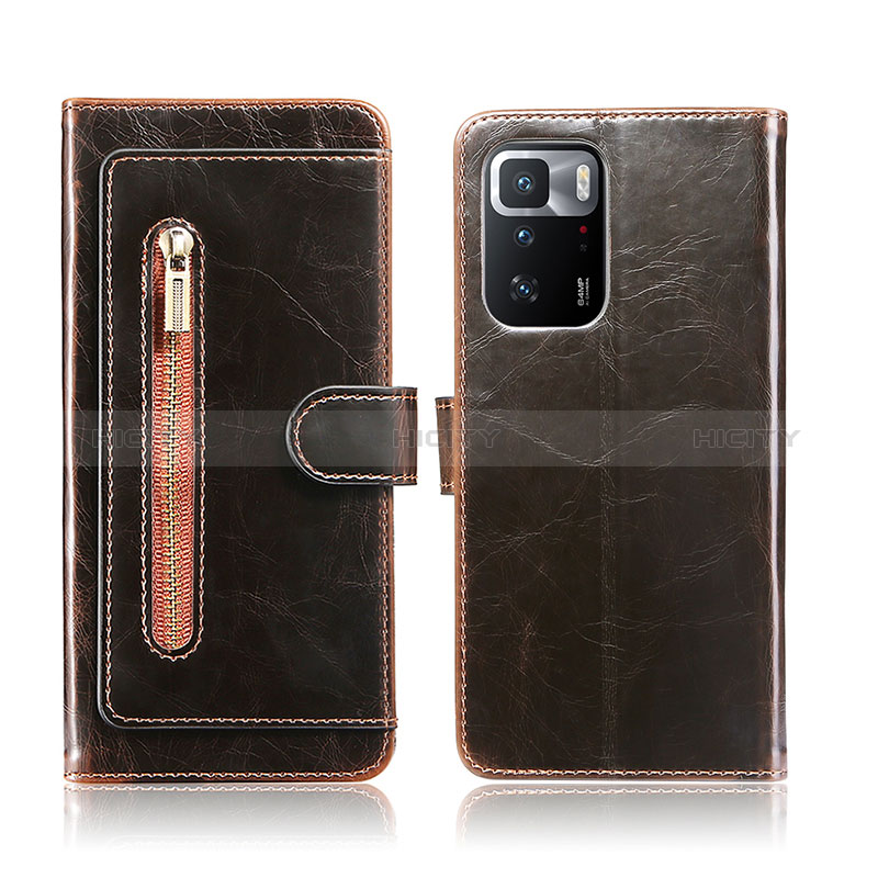 Funda de Cuero Cartera con Soporte Carcasa JDK para Xiaomi Poco X3 GT 5G Marron