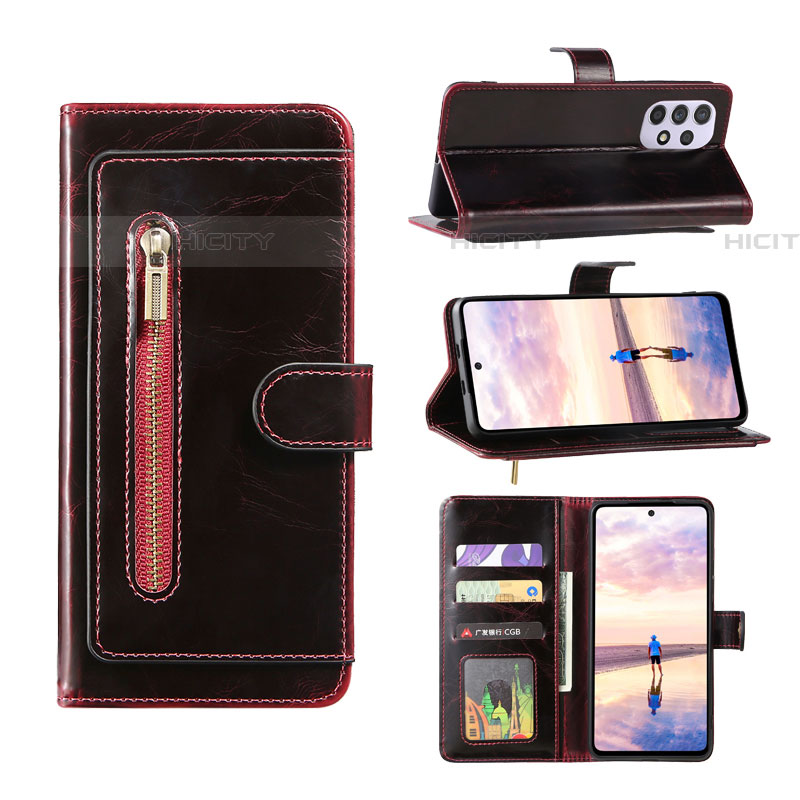 Funda de Cuero Cartera con Soporte Carcasa JDK1 para Samsung Galaxy A52 5G Rojo