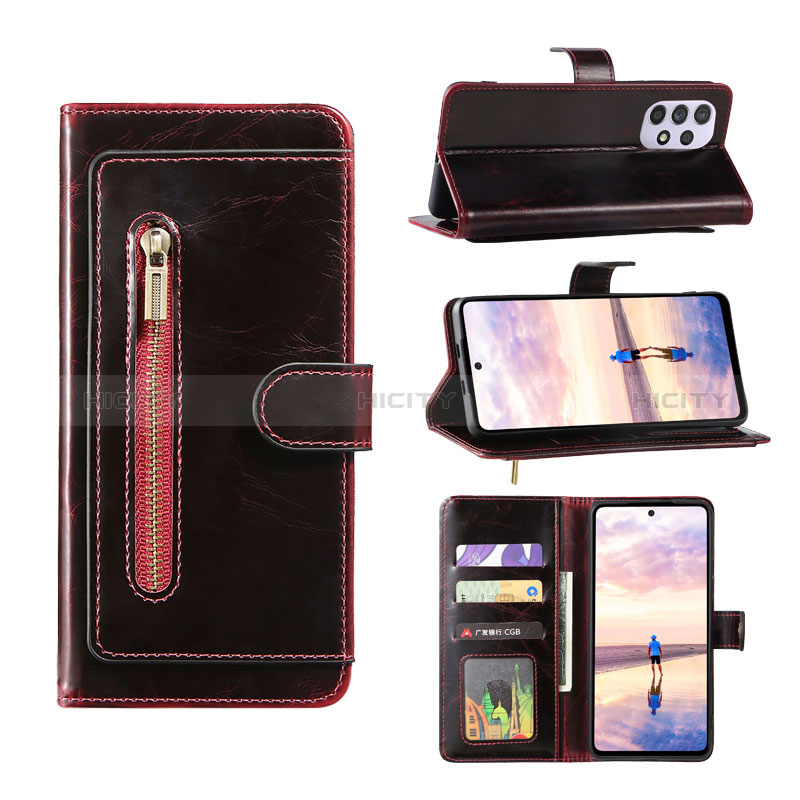 Funda de Cuero Cartera con Soporte Carcasa JDK1 para Samsung Galaxy A52s 5G Rojo