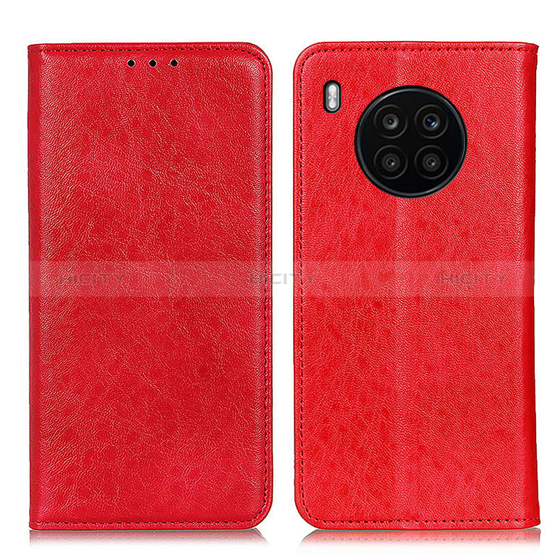 Funda de Cuero Cartera con Soporte Carcasa K01Z para Huawei Honor 50 Lite Rojo